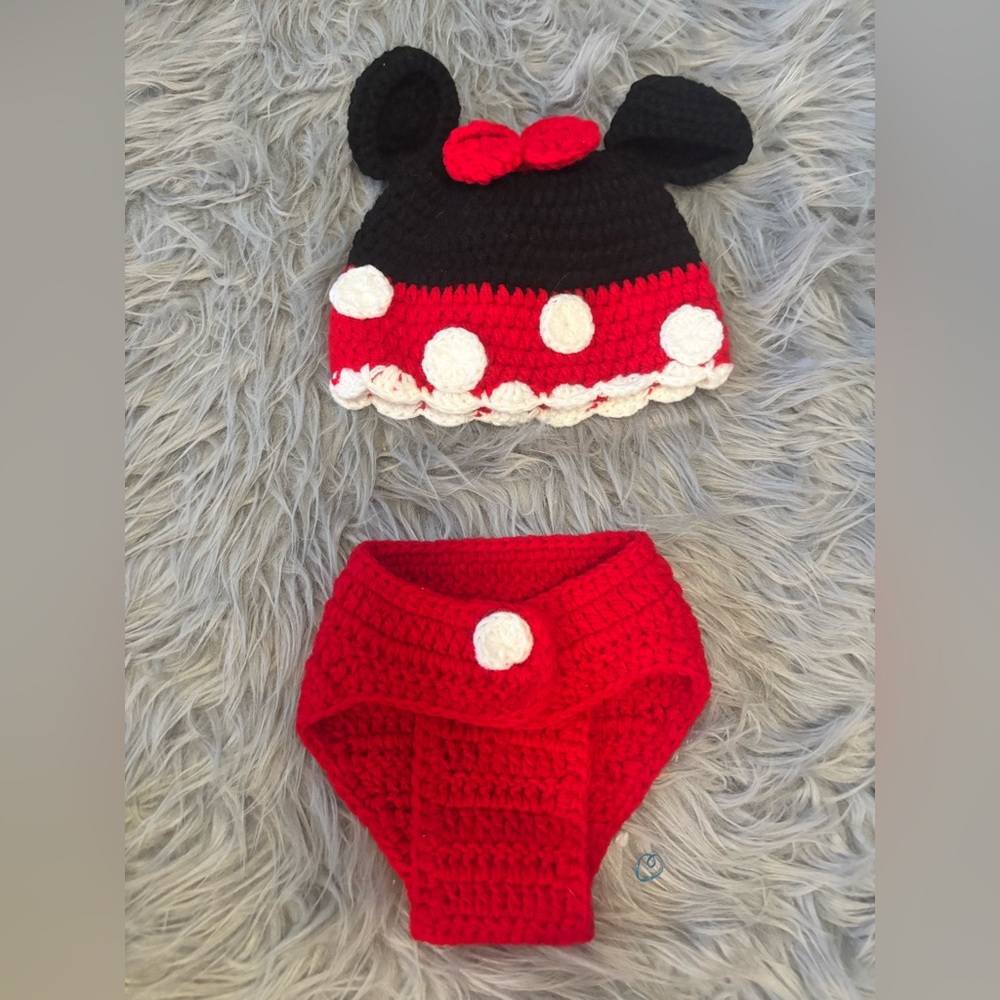 Charming Red and Black Polka Dot Kids Costume Hat Set - Picture 1 of 2